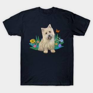 A Cairn Terrier Watches a Butterfly T-Shirt